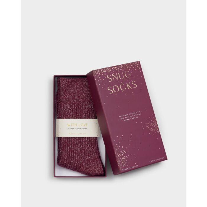 Katie Loxton Gift Boxed Sparkle Socks - Cherry